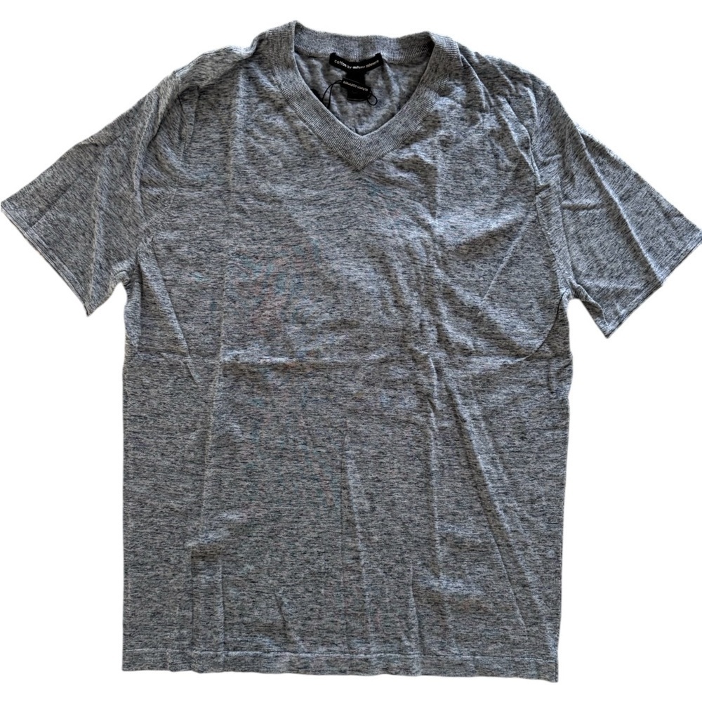 Autumn Cashmere Mens Short Sleeve V Neck Cotton T-Shirt Sweater Blue S M XL NWT